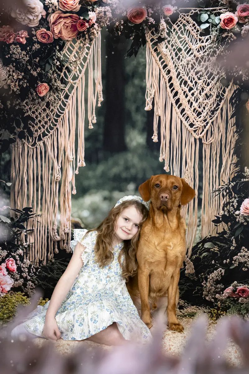 Kate Boho Floral Arch Forest Fleece Backdrop Designed by Emetselch - Image 2