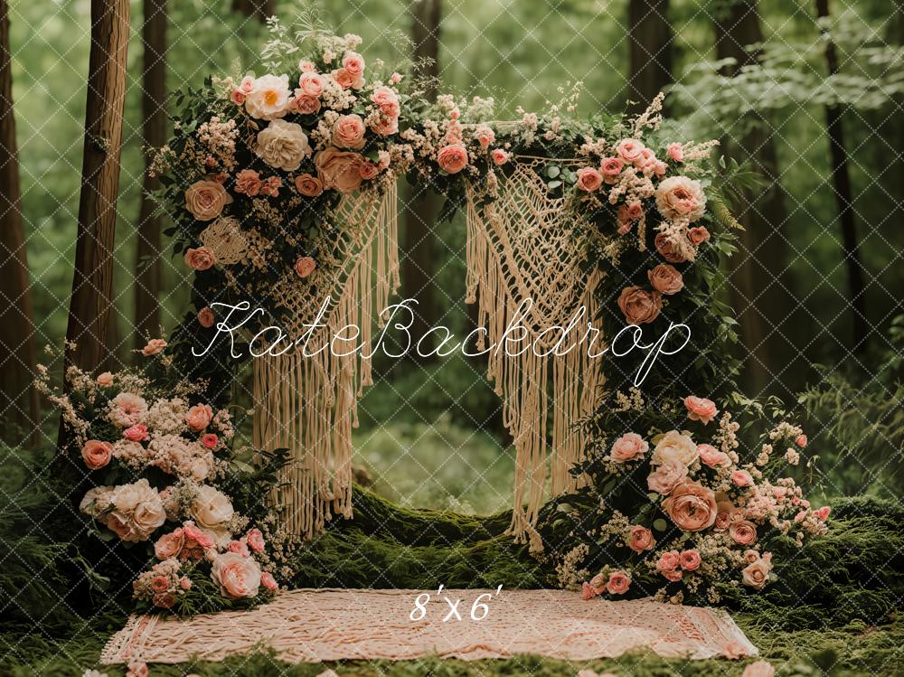 Kate Valentine Boho Floral Arch Forest Backdrop Designed by Emetselch - Image 5