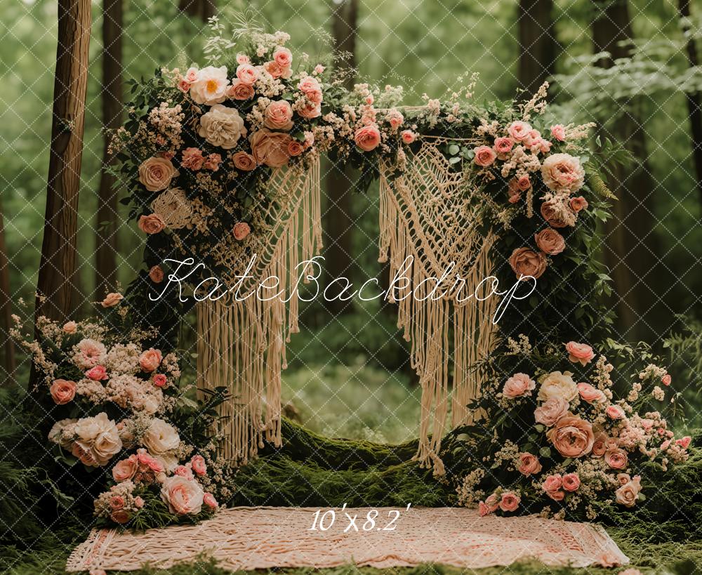 Kate Valentine Boho Floral Arch Forest Backdrop Designed by Emetselch - Image 7
