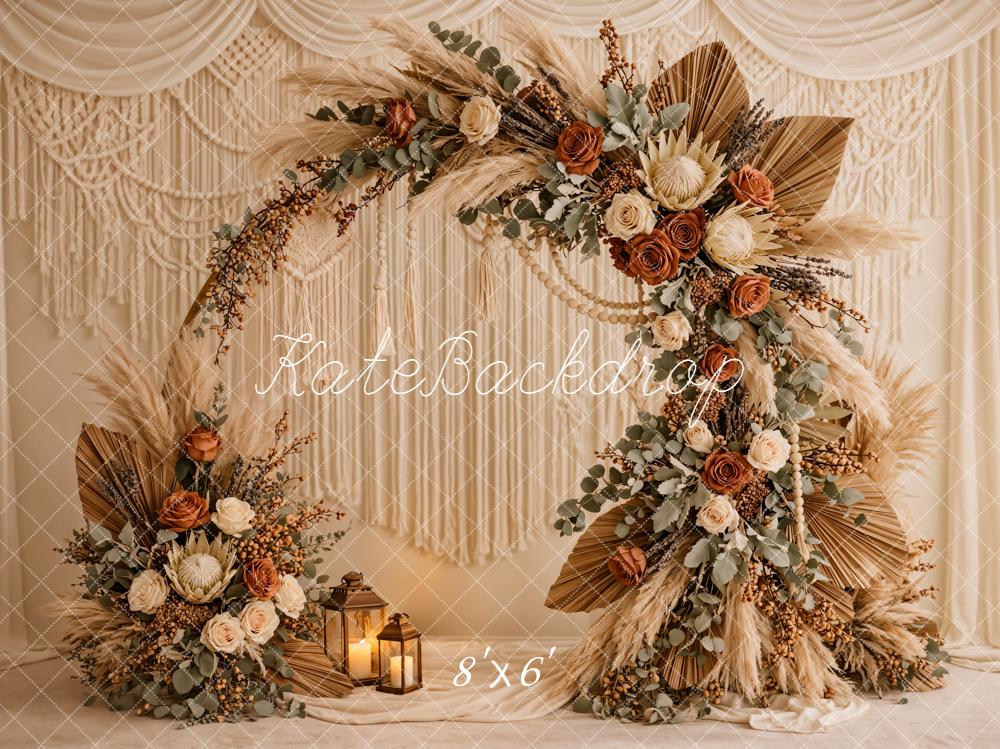 Kate Boho Floral Arch Lanterns Backdrop Designed by Emetselch - Image 3