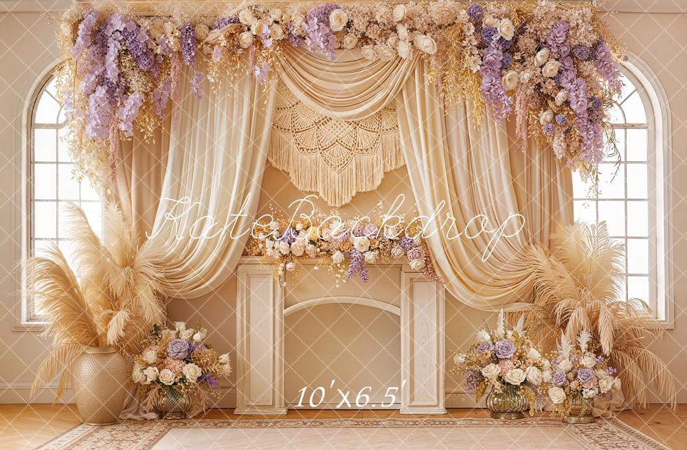 Kate Boho Floral Arch Macrame Cream Backdrop Designed by Emstselch - Image 4