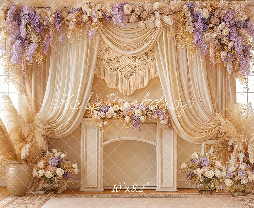 Kate Boho Floral Arch Macrame Cream Backdrop Designed by Emstselch - Image 6