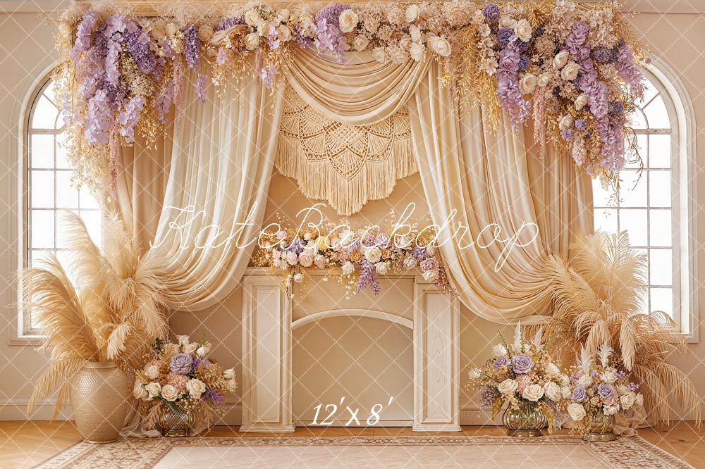 Kate Boho Floral Arch Macrame Cream Backdrop Designed by Emstselch - Image 8