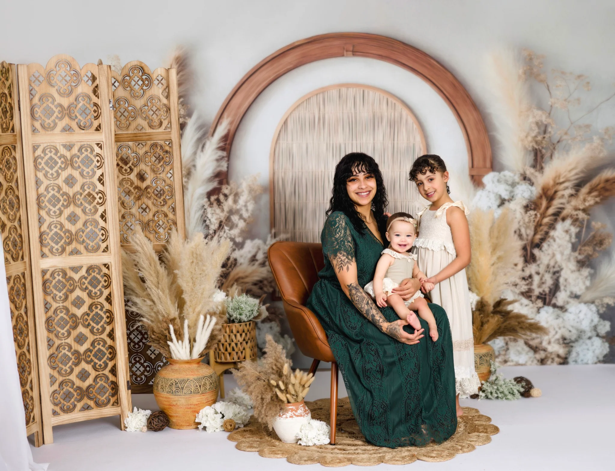 Kate Boho Floral Arch Neutral Backdrop Designed by Mini MakeBelieve - Image 3
