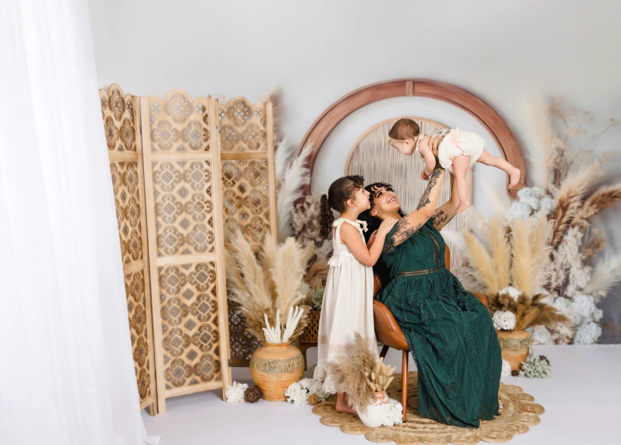 Kate Boho Floral Arch Neutral Backdrop Designed by Mini MakeBelieve - Image 5