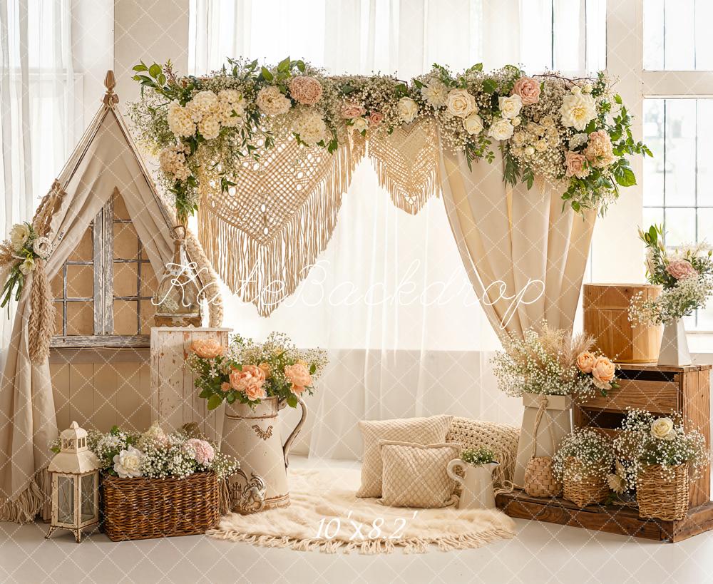 Kate Boho Floral Arch Tent Baskets Backdrop Designed by Emetselch - Image 6