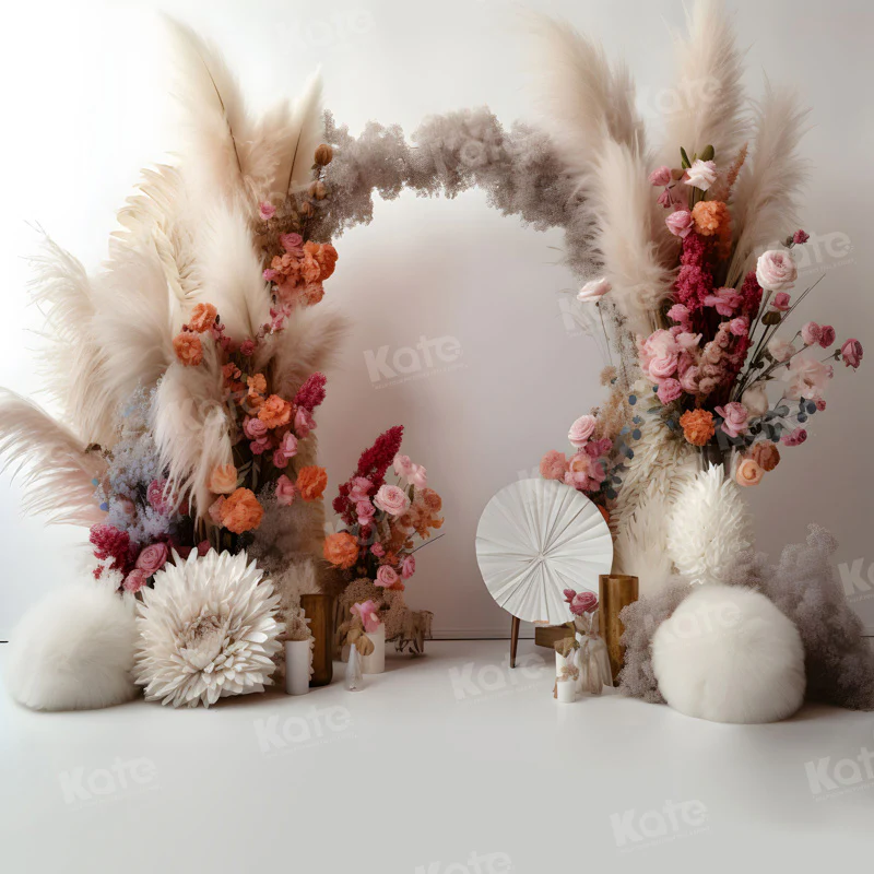 Kate Boho Floral Arch White Wall Backdrop for Photography - Image 6