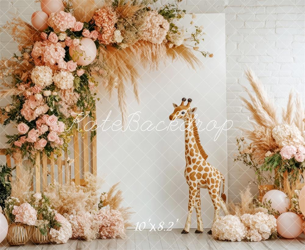 Kate Boho Floral Giraffe Backdrop Designed by Patty Robert - Image 5