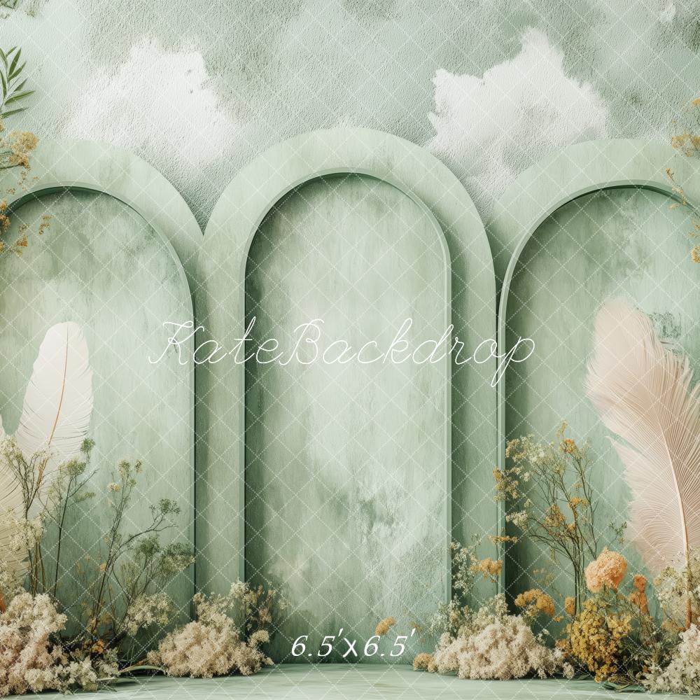 Kate Boho Floral Green Arched Panels Backdrop Designed by Patty Robert - Image 2