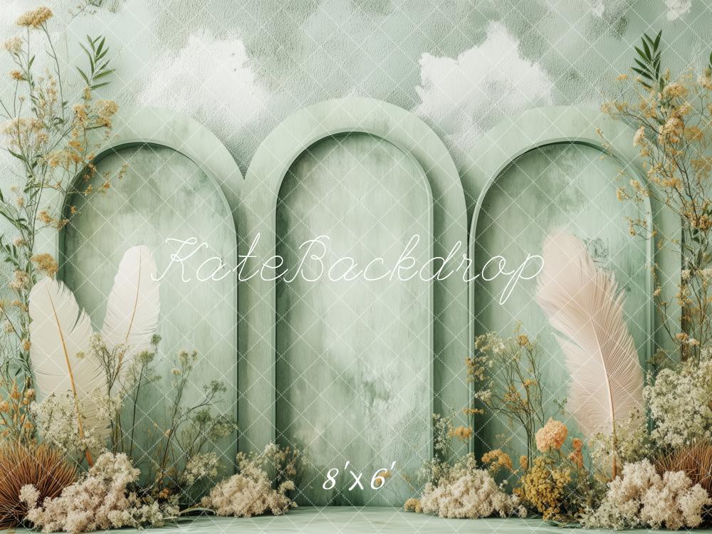 Kate Boho Floral Green Arched Panels Backdrop Designed by Patty Robert - Image 3