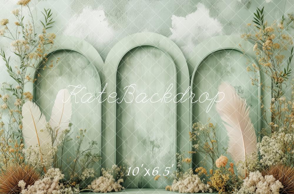 Kate Boho Floral Green Arched Panels Backdrop Designed by Patty Robert - Image 4