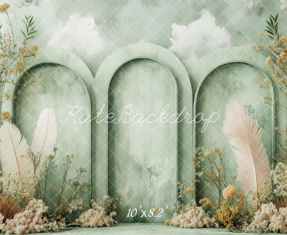 Kate Boho Floral Green Arched Panels Backdrop Designed by Patty Robert - Image 5