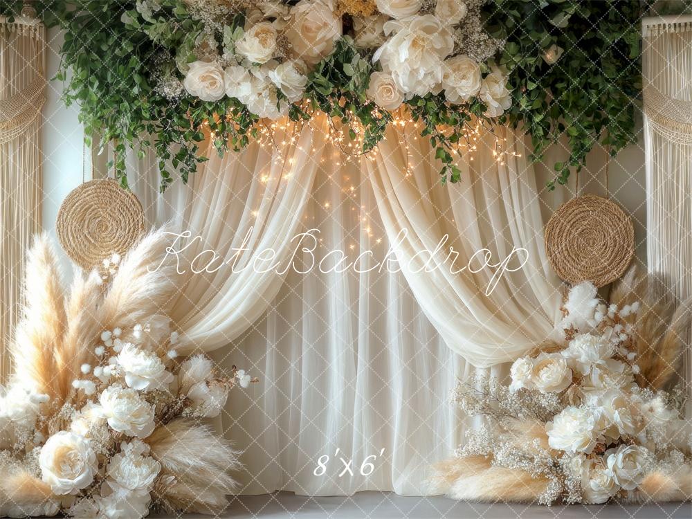 Kate Boho Floral Wedding Curtains Backdrop Designed by Mini MakeBelieve - Image 3