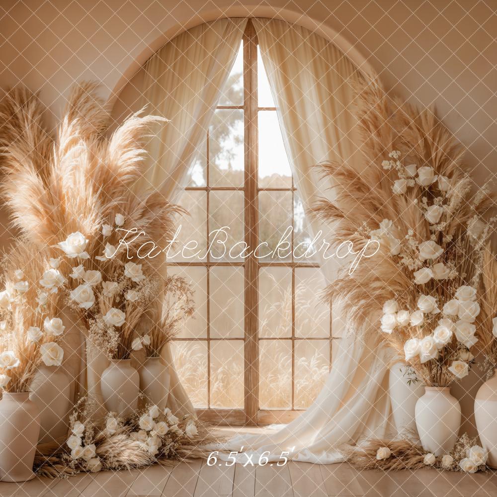 Kate Boho Floral Window Pampas Grass Backdrop Designed by Kate Image - Image 2