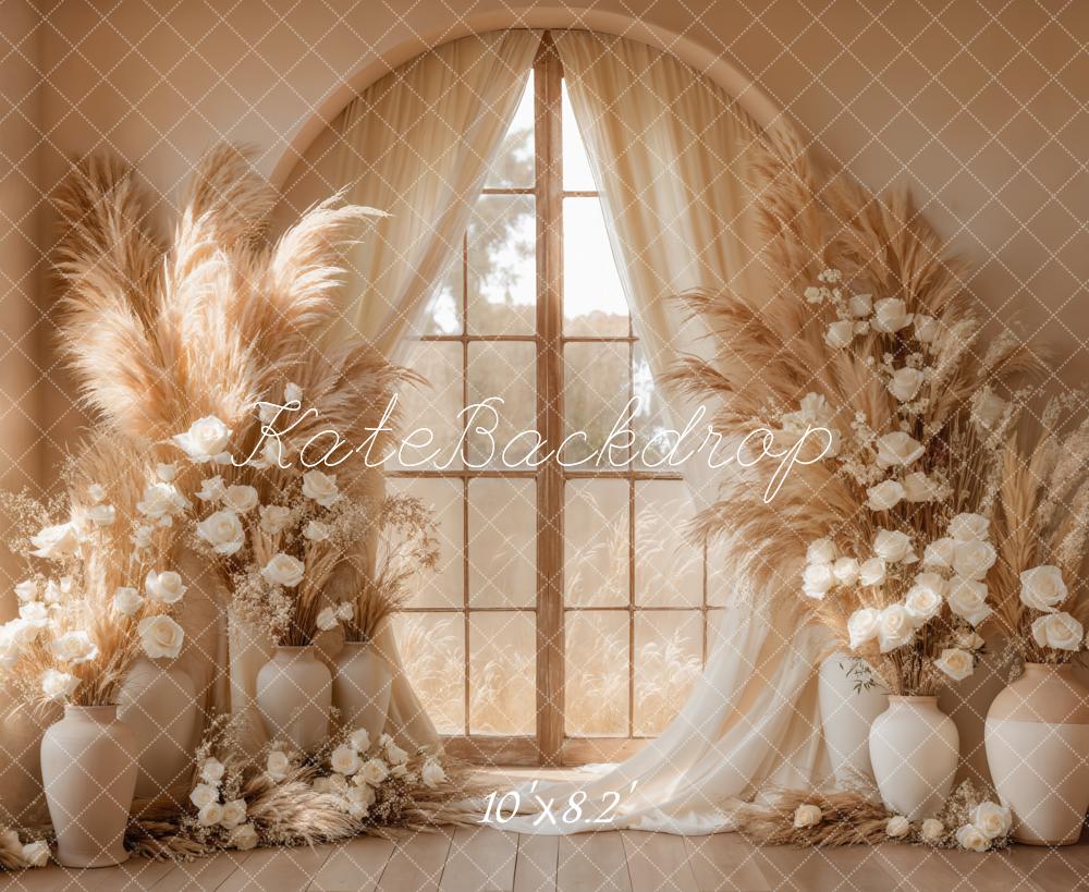 Kate Boho Floral Window Pampas Grass Backdrop Designed by Kate Image - Image 3