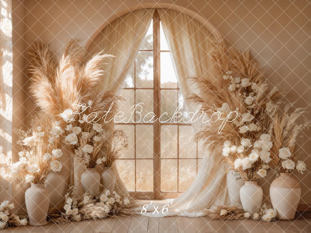 Kate Boho Floral Window Pampas Grass Backdrop Designed by Kate Image - Image 4