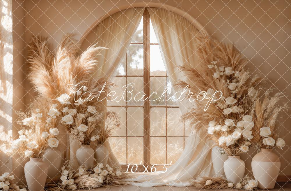 Kate Boho Floral Window Pampas Grass Backdrop Designed by Kate Image - Image 5