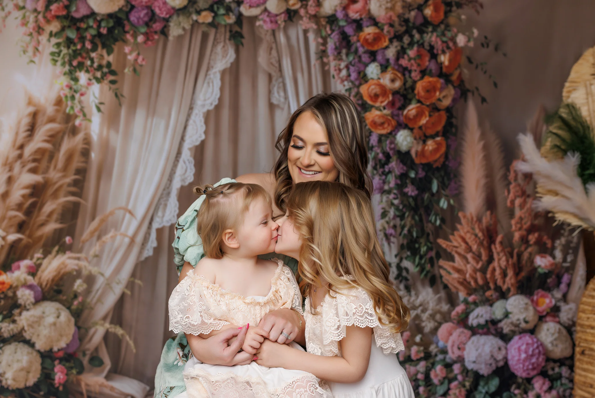 Kate Boho Flower Arch Draped Wedding Backdrop Designed by Emetselch - Image 3
