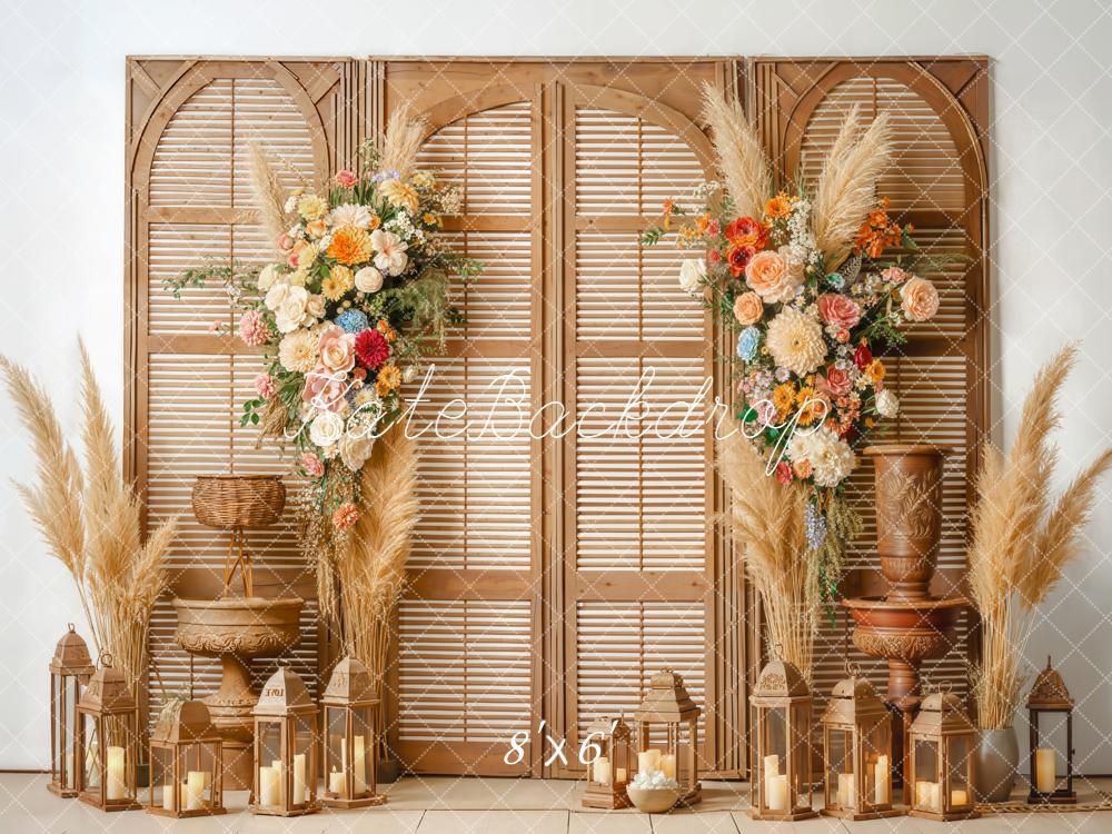 Kate Boho Floral Arch Lanterns Backdrop Designed by Emetselch - Image 3