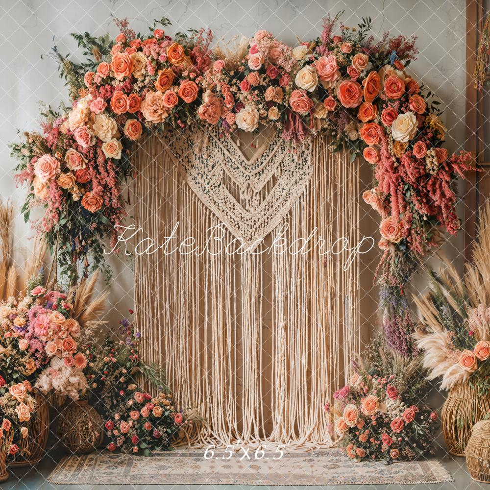 Kate Boho Flower Arch Macrame Backdrop Designed by Emetselch - Image 2