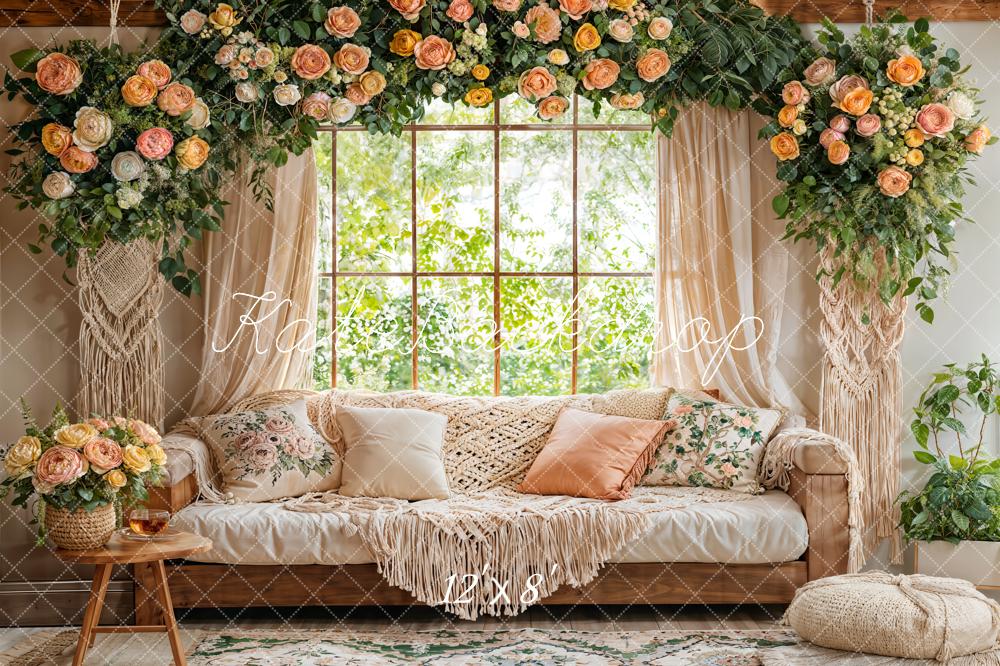 Kate Boho Garland Sofa Window Fleece Backdrop Designed by Emetselch - Image 4
