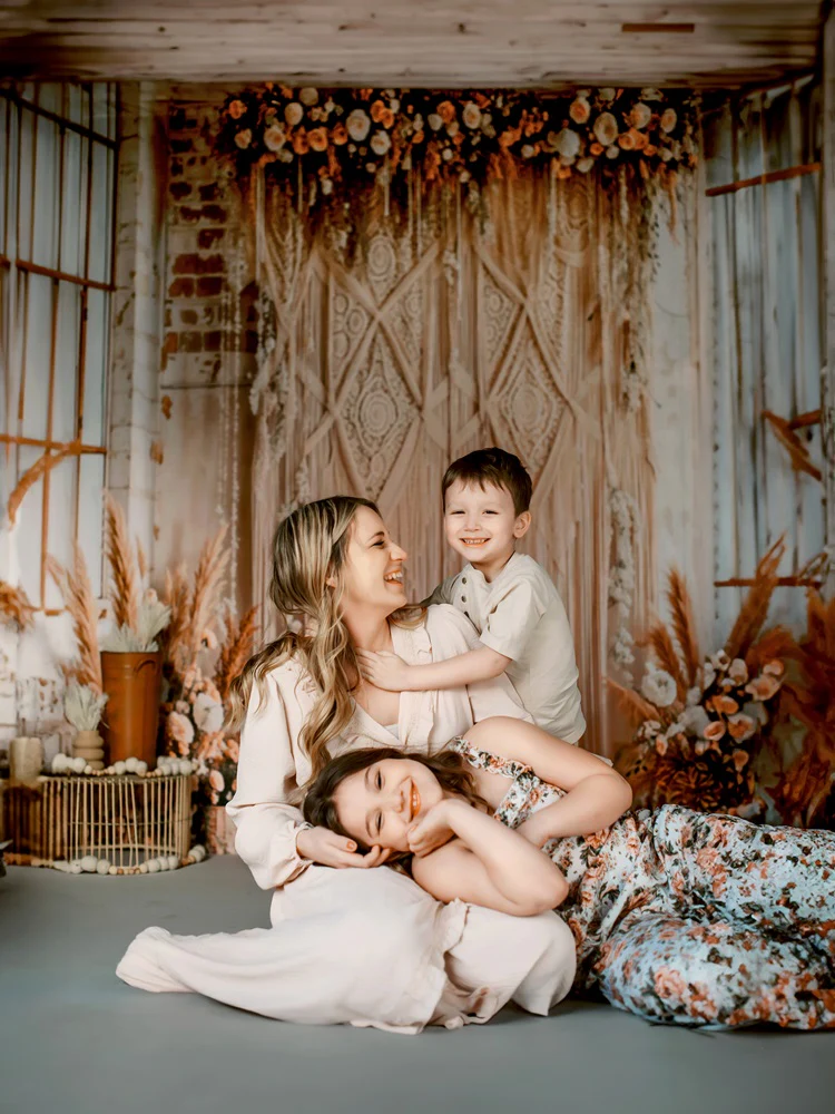 Kate Boho Flower Curtains Backdrop Designed by Emetselch - Image 4