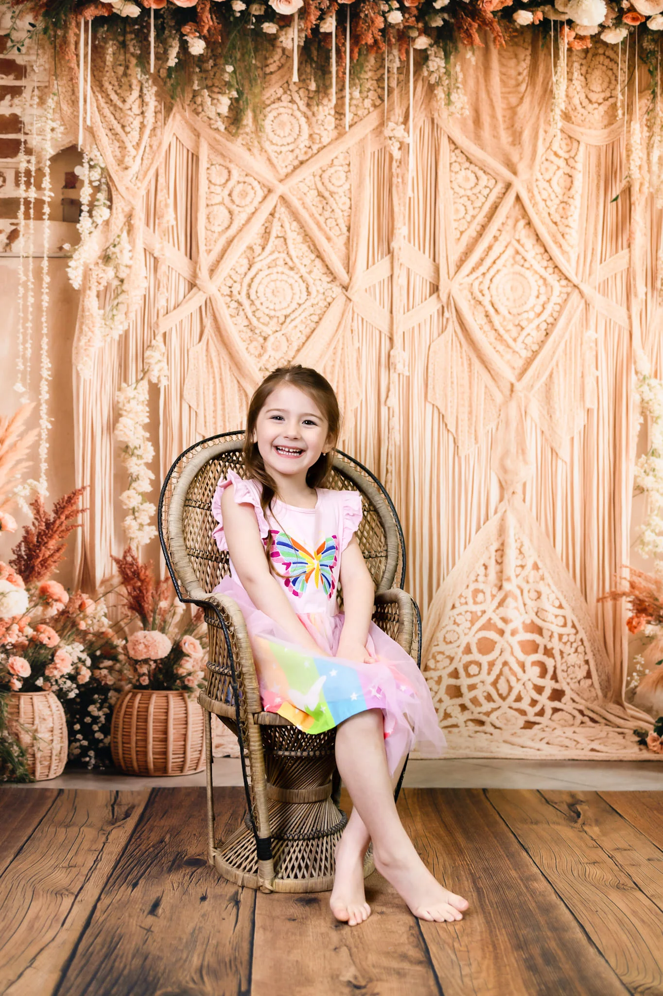 Kate Boho Flower Curtains Backdrop Designed by Emetselch - Image 5
