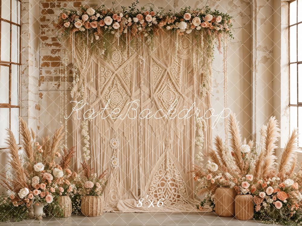 Kate Boho Flower Curtains Backdrop Designed by Emetselch - Image 7