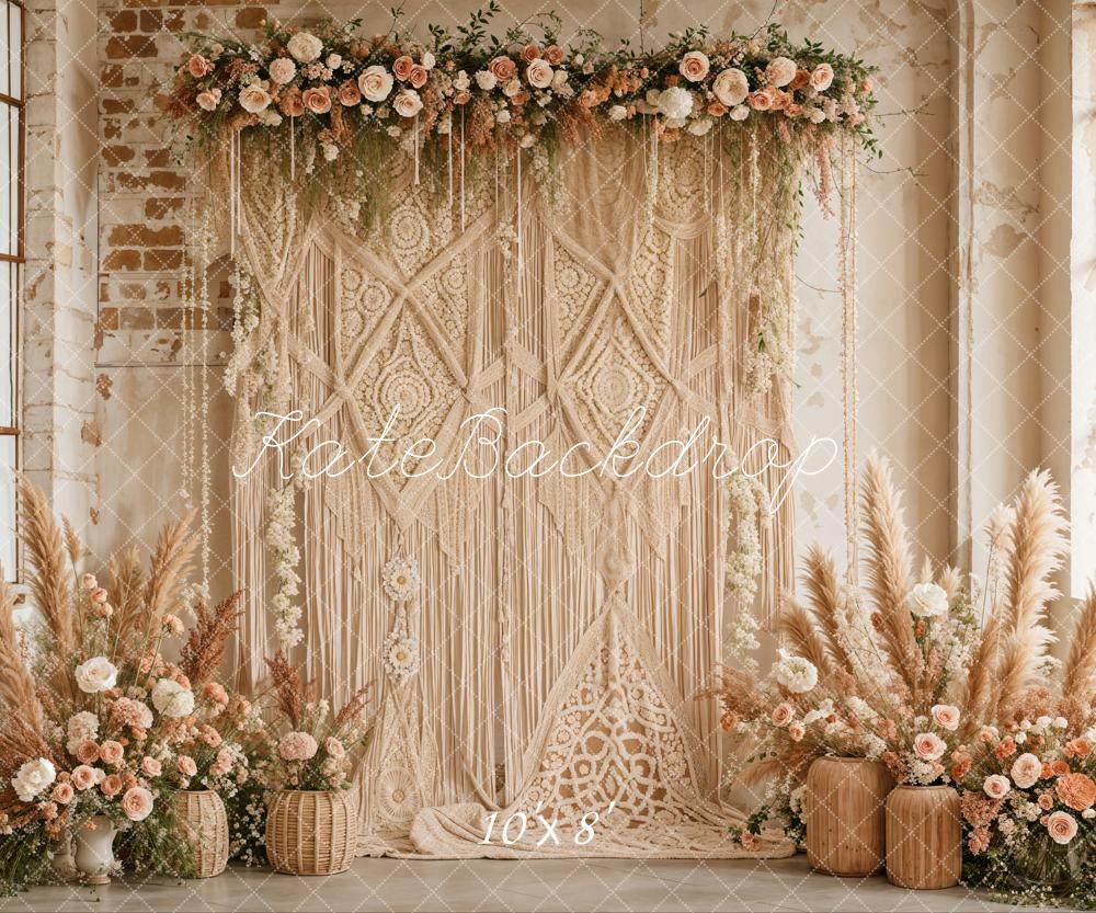 Kate Boho Flower Curtains Backdrop Designed by Emetselch - Image 8