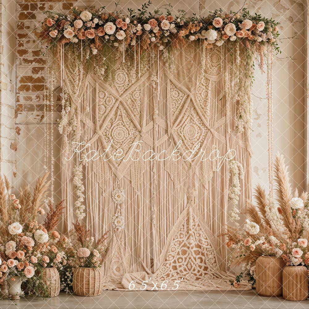 Kate Boho Flower Curtains Backdrop Designed by Emetselch - Image 9