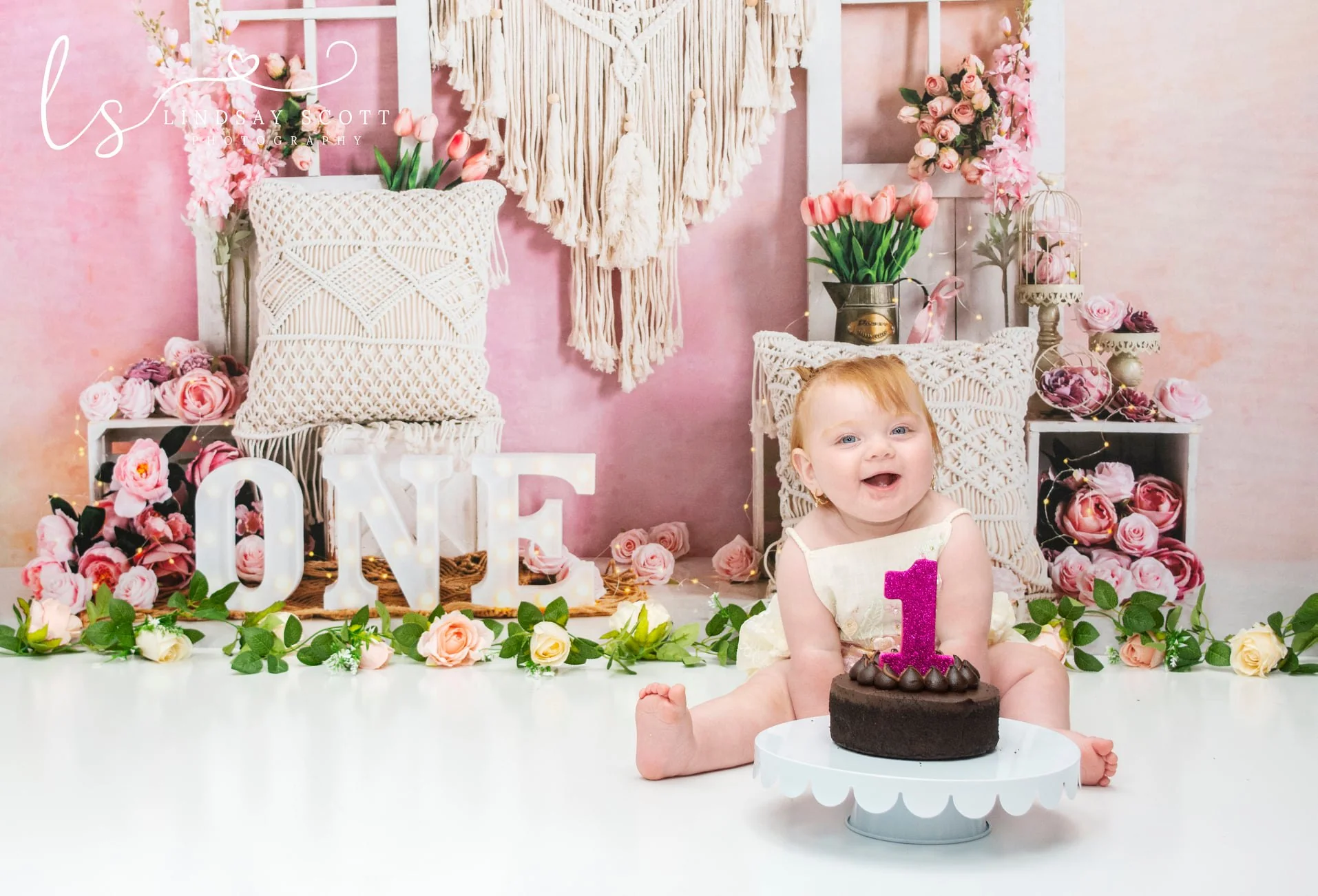 Kate Boho Flowers Backdrop Birthday Designed by Emetselch - Image 3