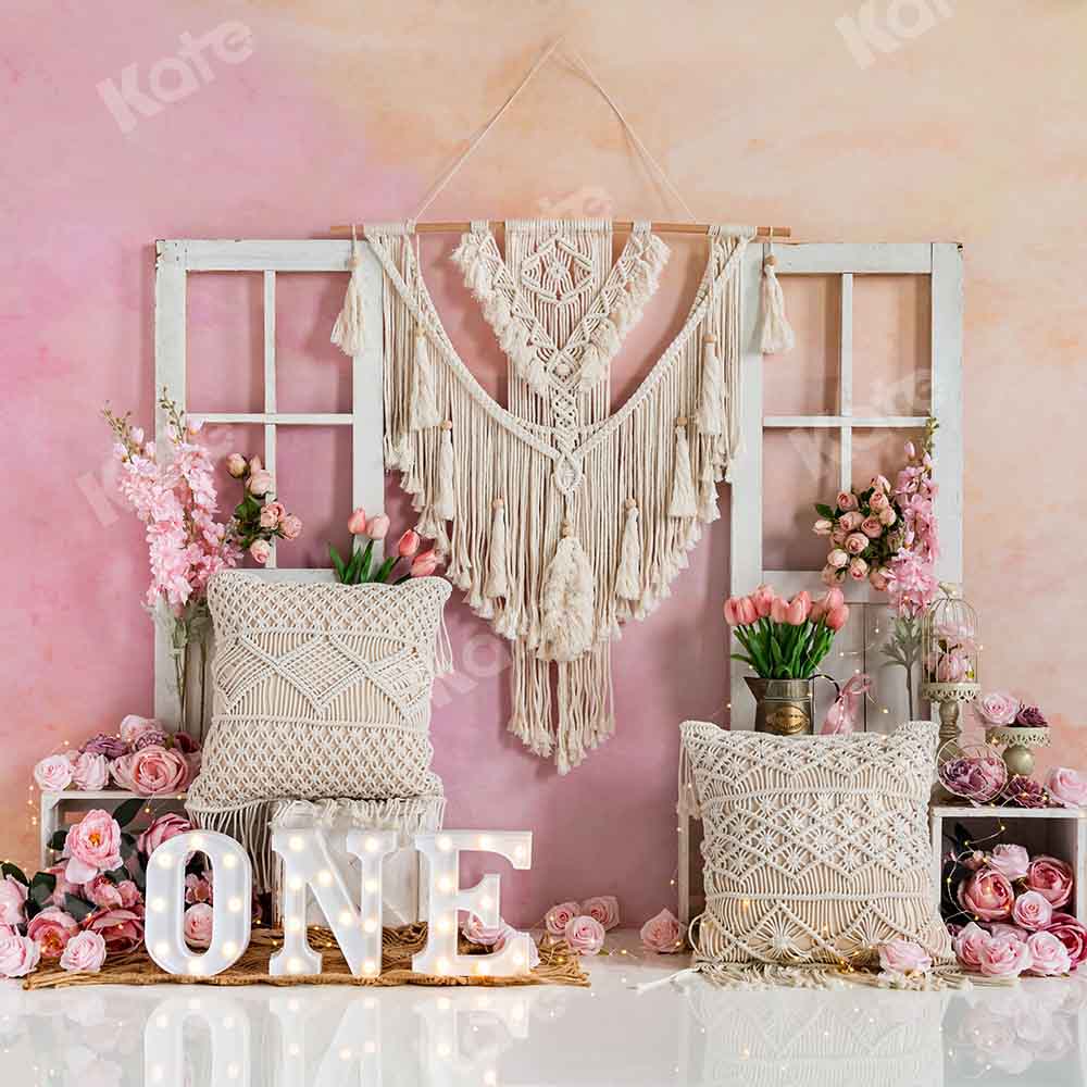 Kate Boho Flowers Backdrop Birthday Designed by Emetselch - Image 4