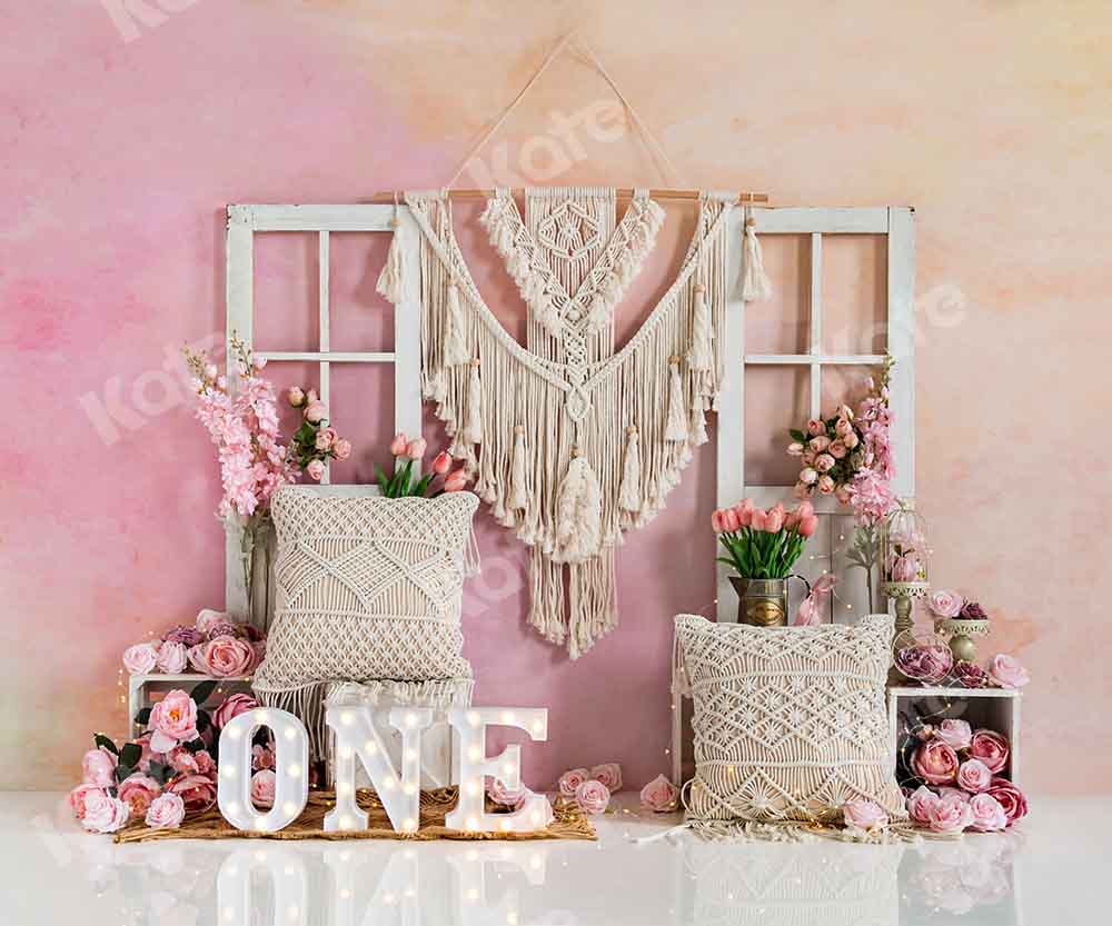 Kate Boho Flowers Backdrop Birthday Designed by Emetselch - Image 5