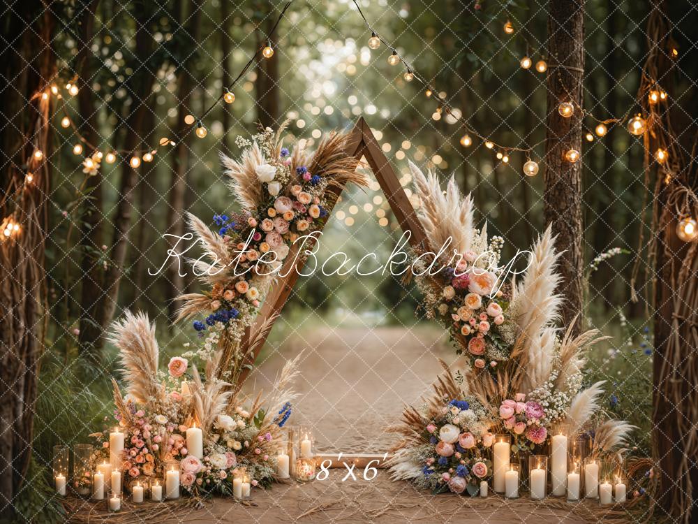 Kate Boho Forest Wedding Floral Arch Backdrop Designed by Emetselch - Image 3