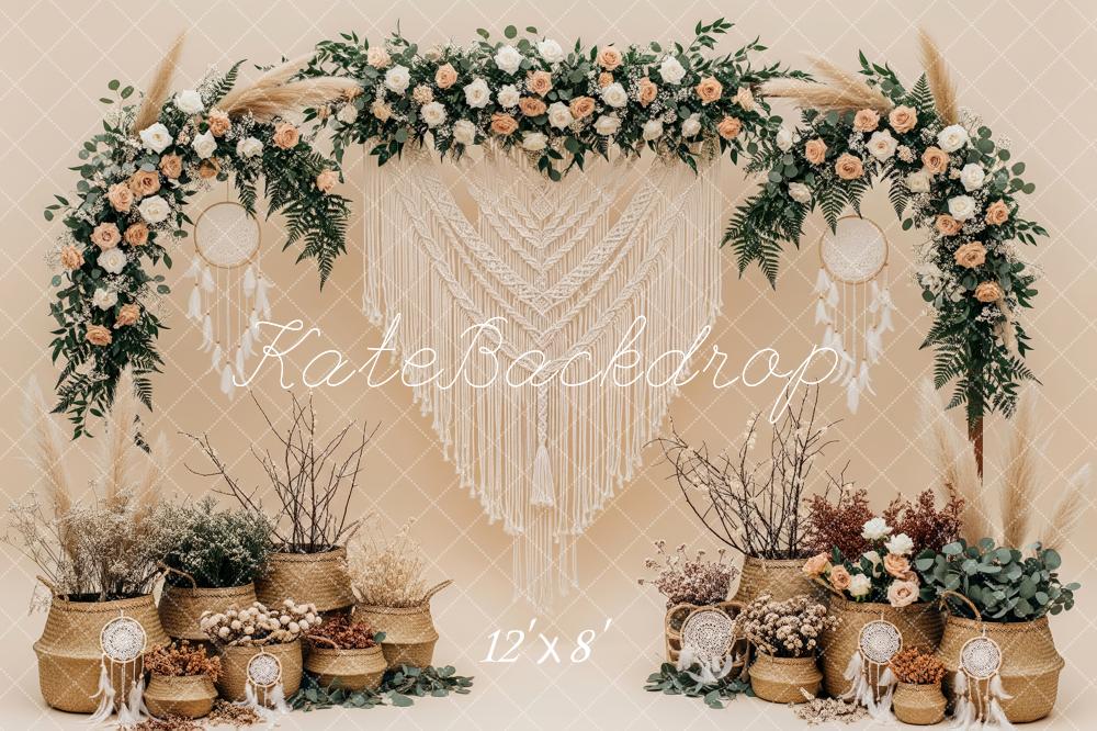 Kate Boho Garland Macrame Dreamcatcher Fleece Backdrop Designed by Patty Robert - Image 4