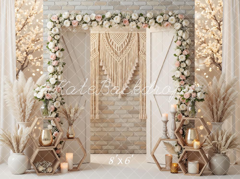 Kate Boho Garland Pampas Grass Backdrop Designed by Mini MakeBelieve - Image 3
