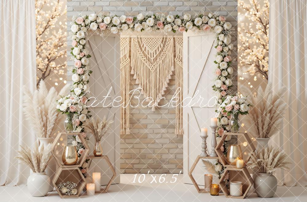 Kate Boho Garland Pampas Grass Backdrop Designed by Mini MakeBelieve - Image 4