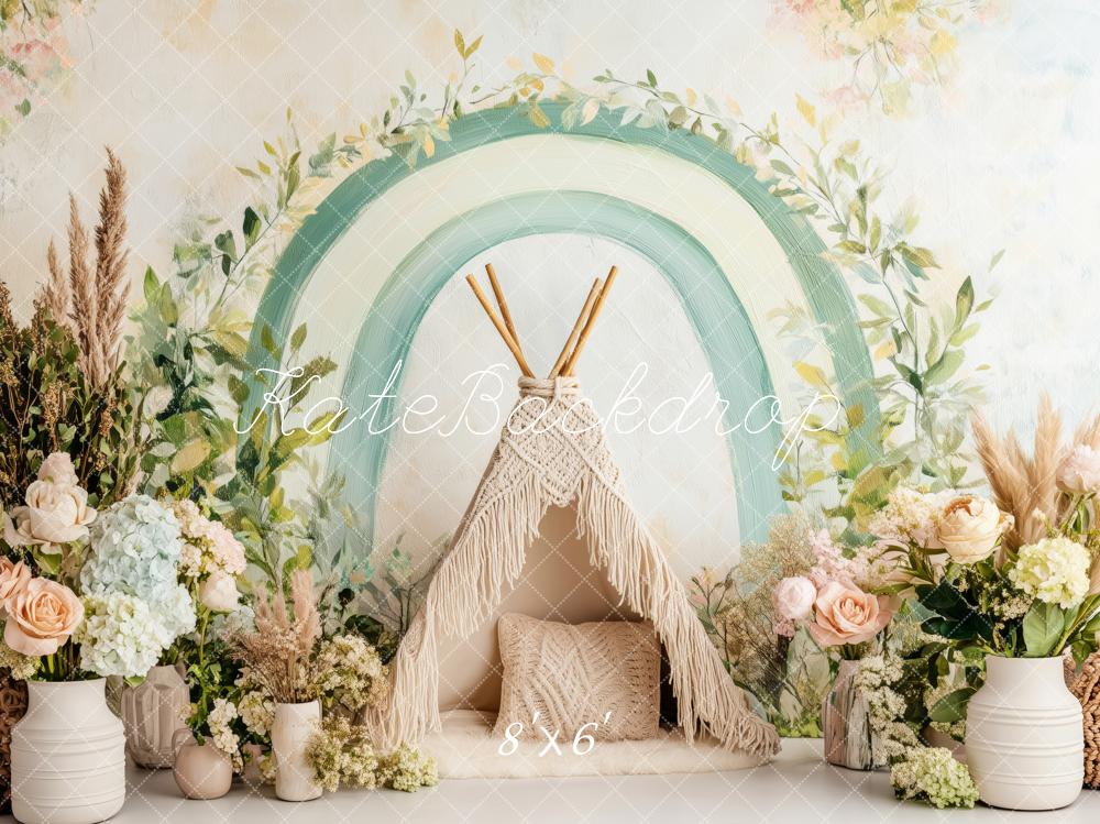 Kate Boho Green Arch Teepee Backdrop Designed by Patty Robert - Image 3