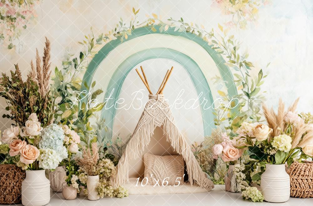 Kate Boho Green Arch Teepee Backdrop Designed by Patty Robert - Image 4