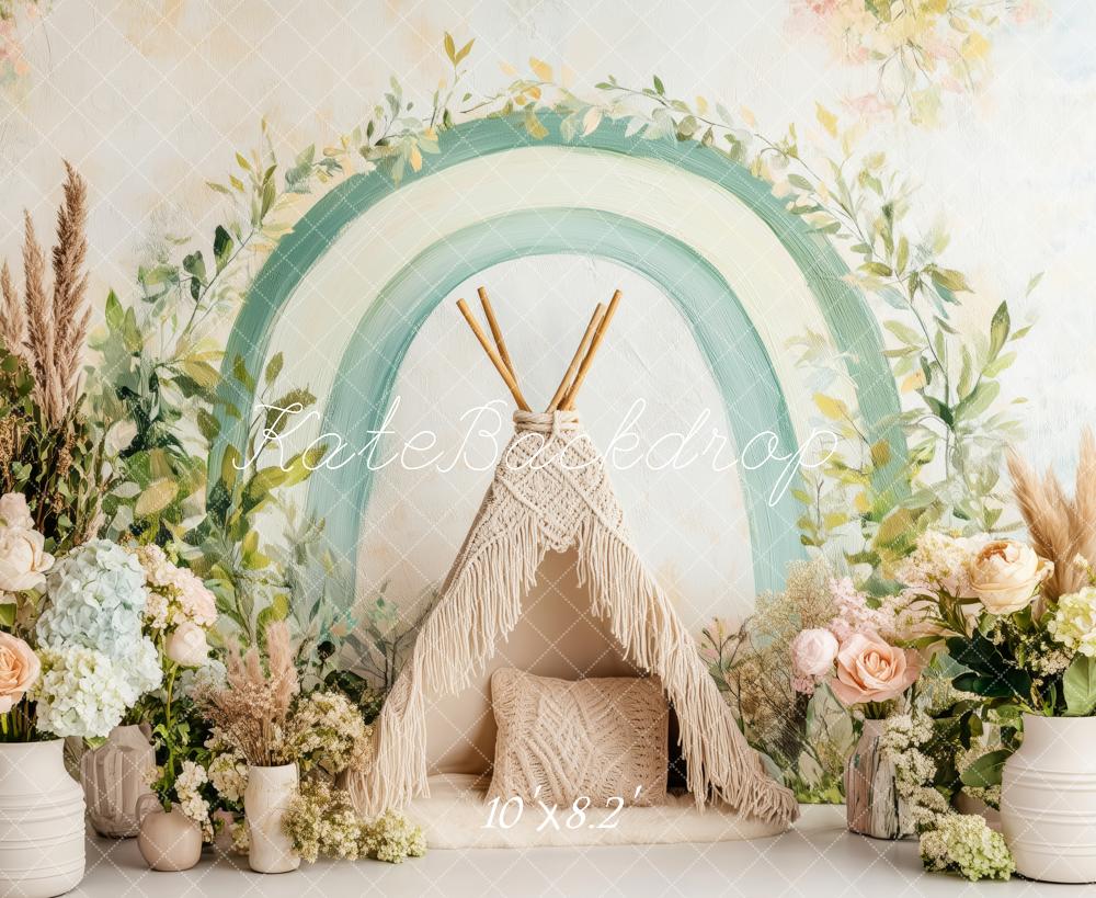 Kate Boho Green Arch Teepee Backdrop Designed by Patty Robert - Image 5