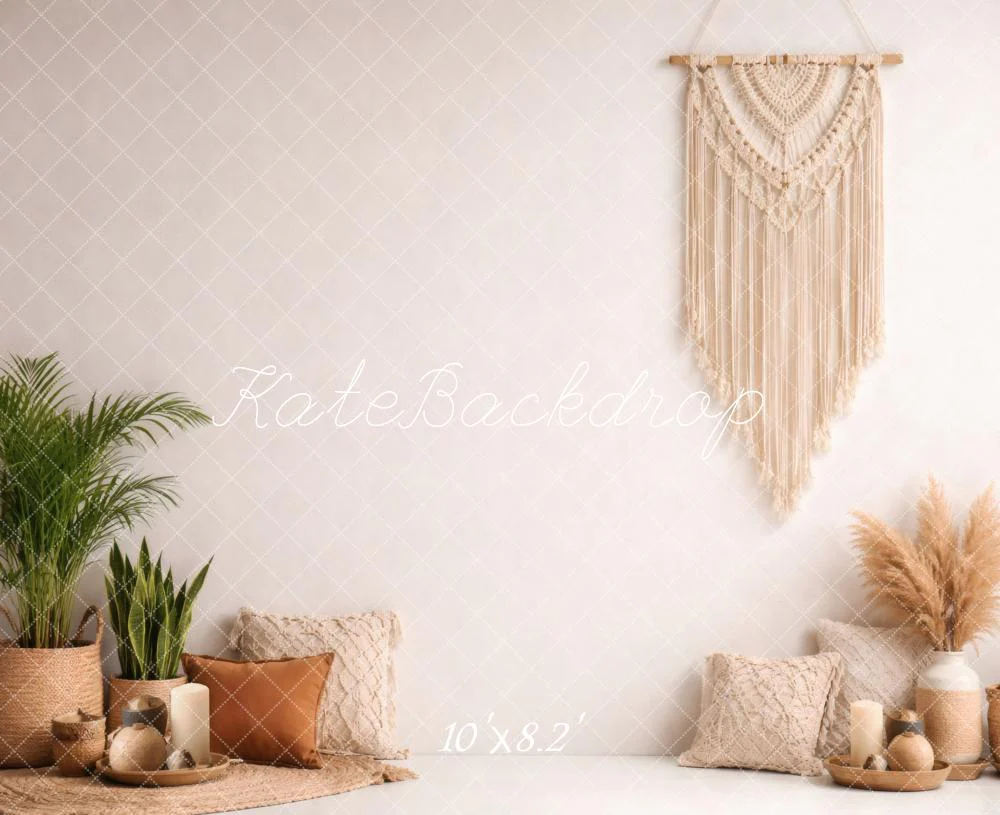 Kate Boho Macrame Cushions Neutral Plants Backdrop Designed by Vertigo Productions - Image 6