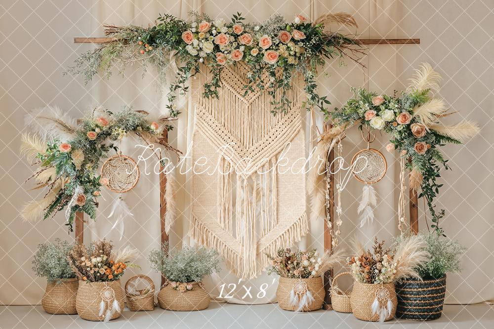 Kate Boho Macrame Dreamcatcher Floral Backdrop Designed by Emstselch - Image 10