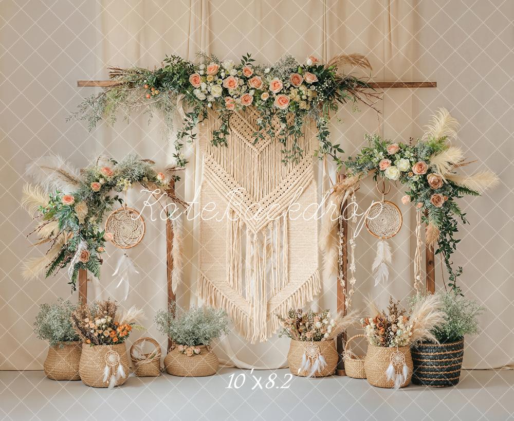 Kate Boho Macrame Dreamcatcher Floral Backdrop Designed by Emstselch - Image 8