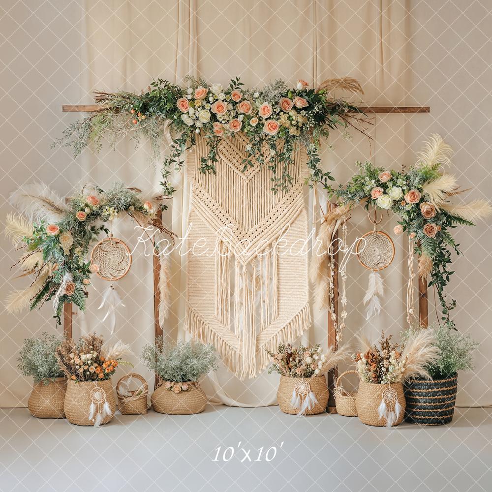 Kate Boho Macrame Dreamcatcher Floral Backdrop Designed by Emstselch - Image 9