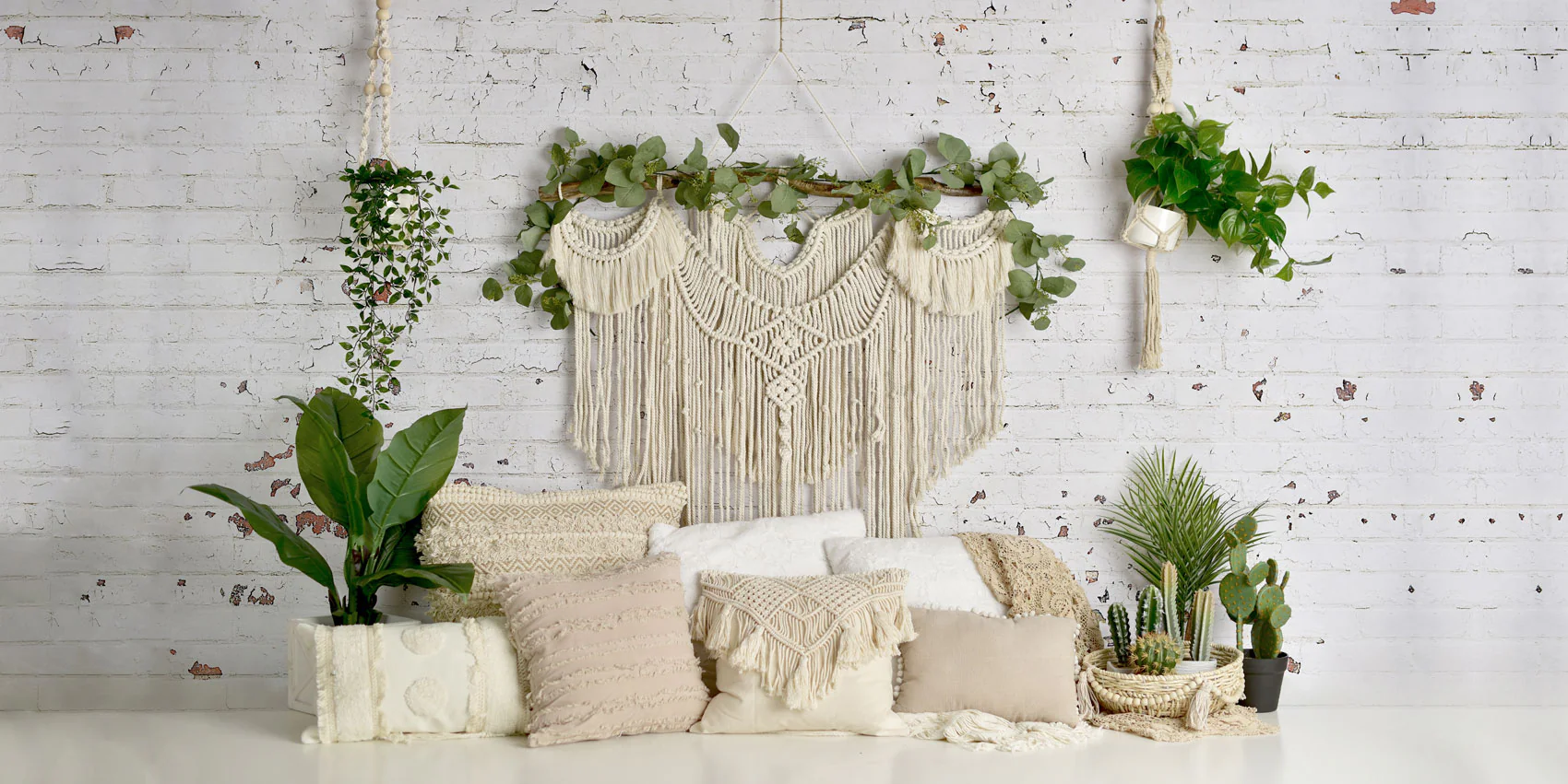 Kate Boho Macrame Pillows with Plants Backdrop Designed By Mandy Ringe Photography - Image 10