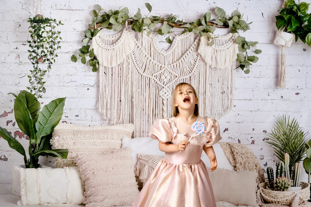 Kate Boho Macrame Pillows with Plants Backdrop Designed By Mandy Ringe Photography - Image 11