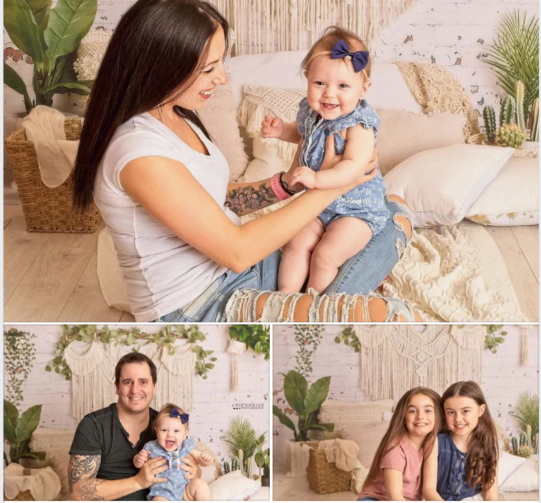 Kate Boho Macrame Pillows with Plants Backdrop Designed By Mandy Ringe Photography - Image 5