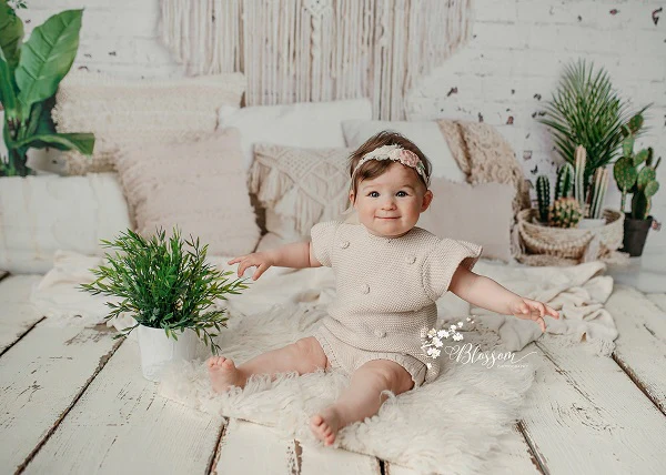 Kate Boho Macrame Pillows with Plants Backdrop Designed By Mandy Ringe Photography - Image 6