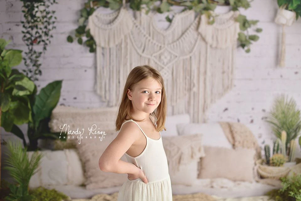 Kate Boho Macrame Pillows with Plants Backdrop Designed By Mandy Ringe Photography - Image 8
