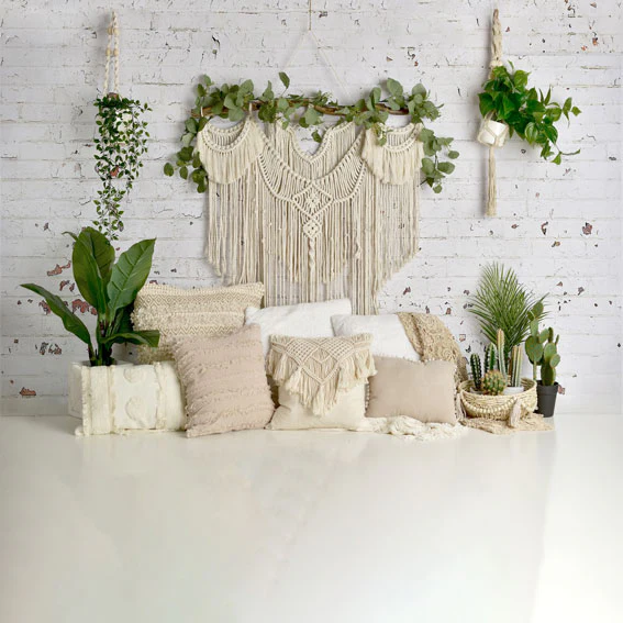 Kate Boho Macrame Pillows with Plants Backdrop Designed By Mandy Ringe Photography - Image 9